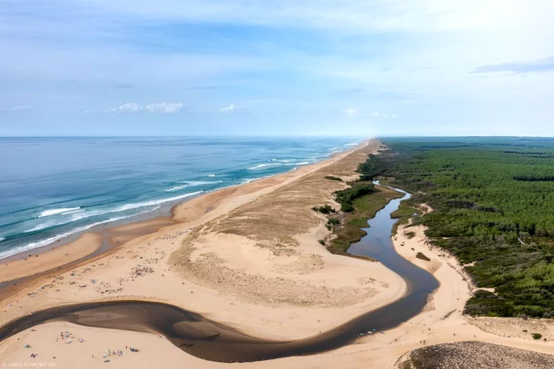 Départ du sentier pédestre du Courant d'Huchet à Pichelèbe