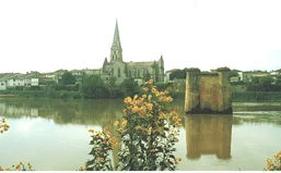 Piles de l'ancien pont métallique de Langon