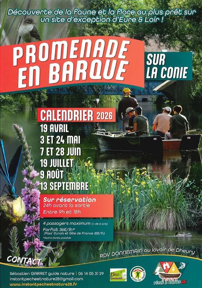 Promenades en barque sur la Conie