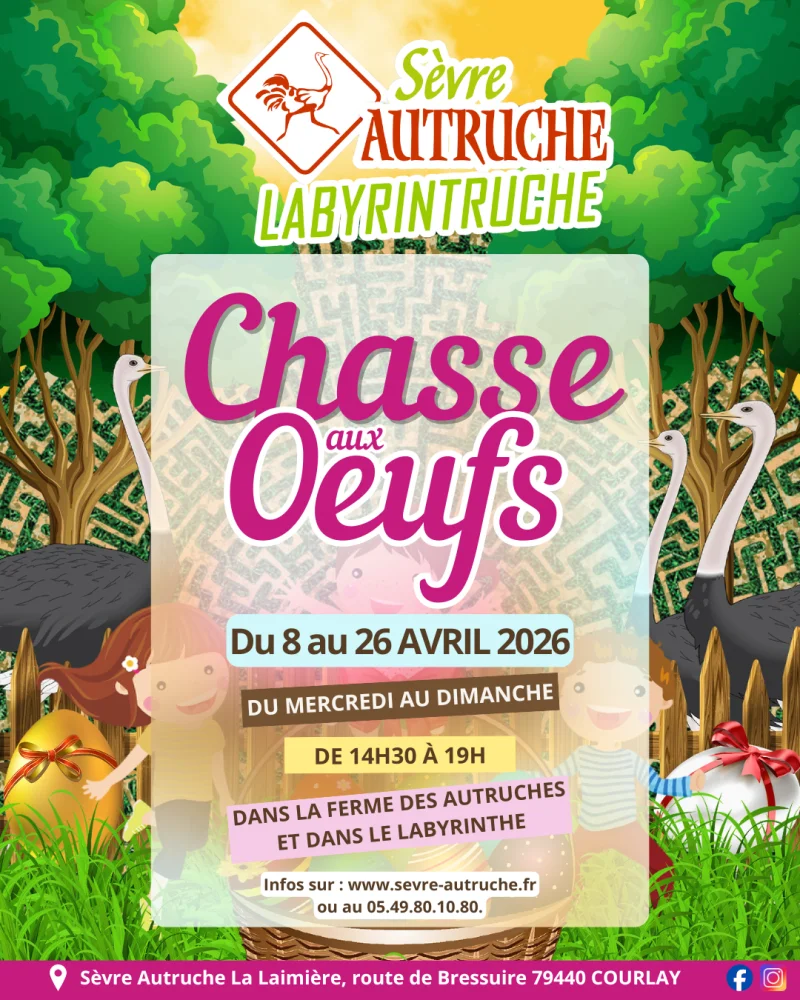 Chasse aux œufs 2026 à Sèvre Autruche et Printemps à la ferme