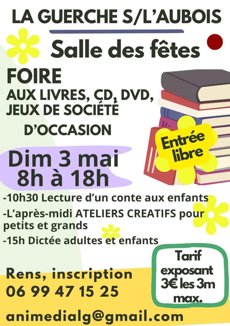 Foire aux livres, CD, DVD, jeux de société