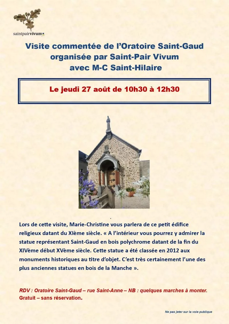 Visite commentée de l'Oratoire Saint-Gaud