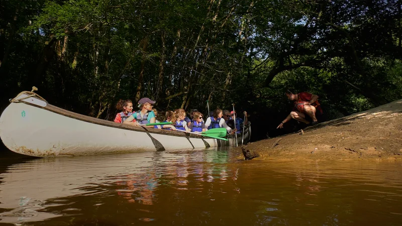 Balade guidée en canoë collectif sur la Leyre Départ Lamothe