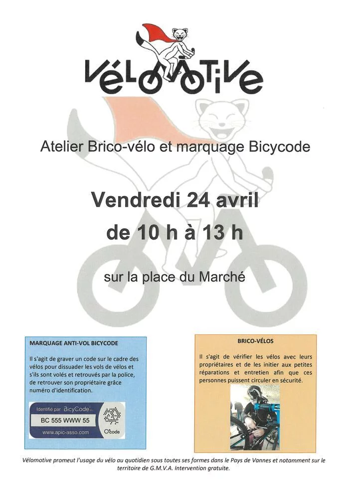 Brico-vélos et marquage Bicycode