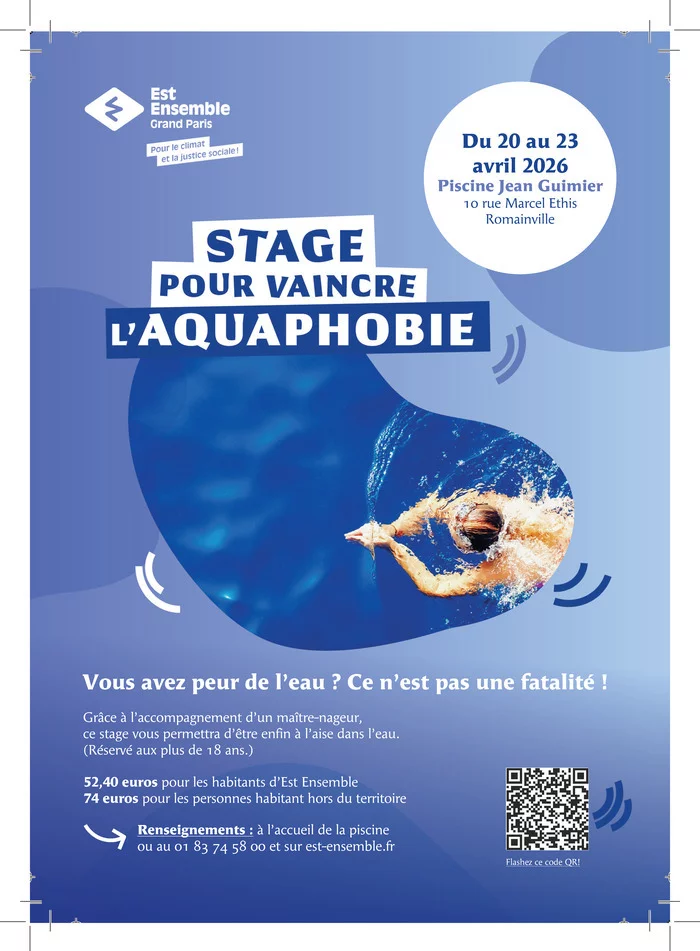 Stage Aquaphobie 20 au 23 avril Piscine Romainville