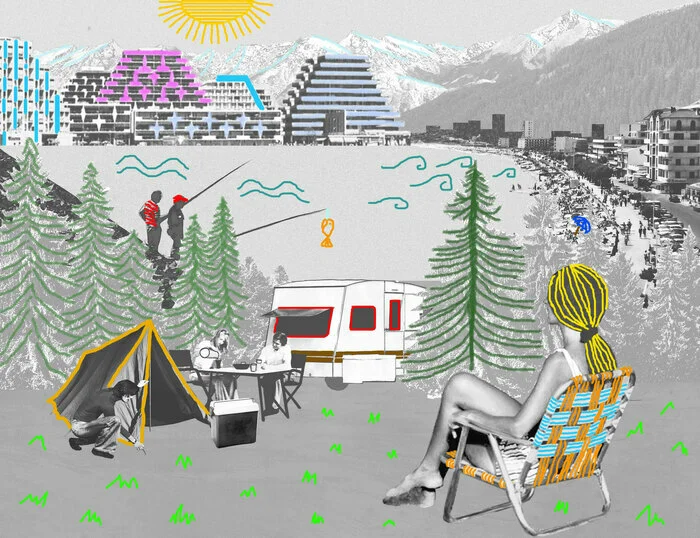 Atelier créatif - broderie, diorama et coloriage "Paysage de vacances"