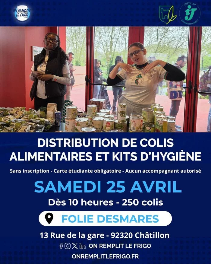 Distribution de colis alimentaires et de kits d'hygiène