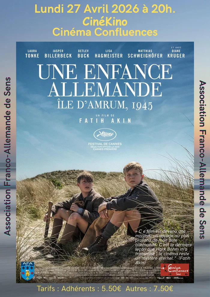 Film « Une enfance allemande – Ile d’Amrum, 1945 » (2025) de Fatih Akin au cinéma Confluences de Sens lundi 27 Avril 2026 à 20h. (VO sous-titrée)