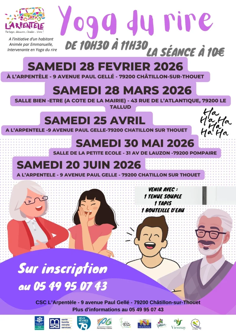 Yoga du rire à Chatillon-sur-Thouet