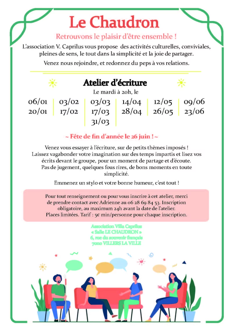 Ateliers écriture