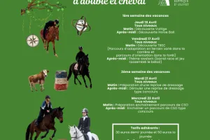 Stages de Pâques à double poney et cheval au Cercle Hippique d'Olivet
