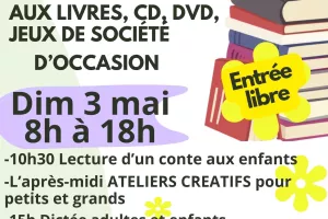Foire aux livres, CD, DVD, jeux de société