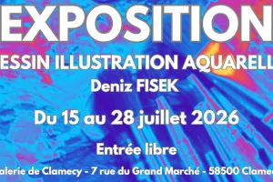 Exposition de dessins, illustrations et aquarelles - Deniz Fisek