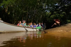 Balade guidée en canoë collectif sur la Leyre Départ Lamothe