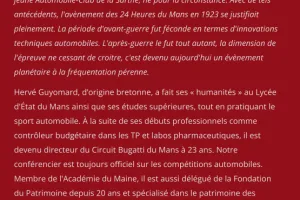Conférence : Hervé GUYOMARD – Sur l’épreuve des 24 heures du Mans