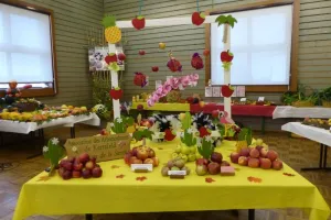 Exposition de fruits et légumes