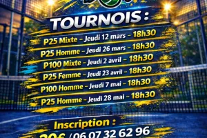 Tournoi PADEL - P100 Hommes