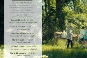 Atelier Nature au pas des ânes : impression et couleur végétale