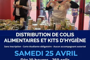 Distribution de colis alimentaires et de kits d'hygiène