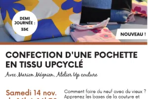 Confection d'une pochette en tissu upcyclé