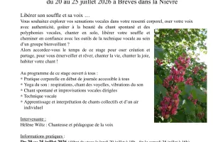 Stage de chant Corps et Voix