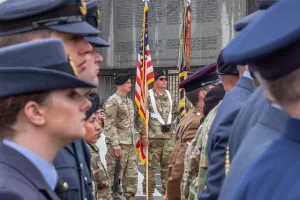 Commémoration officielle Dday OMAHA Monument de la Garde Nationale US