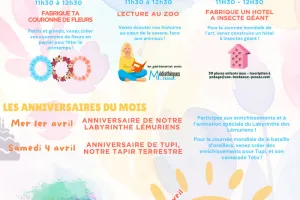 La prog' d'avril au Zoo de Bordeaux Pessac