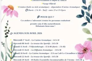 Ateliers d'aromathérapie d'avril par Les Fées Aromatiques