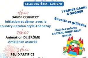 Aubigny : Fête du village ! feu d’artifice, musique, danse country