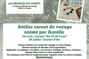 Atelier carnet de voyage au Moulin du Pondy